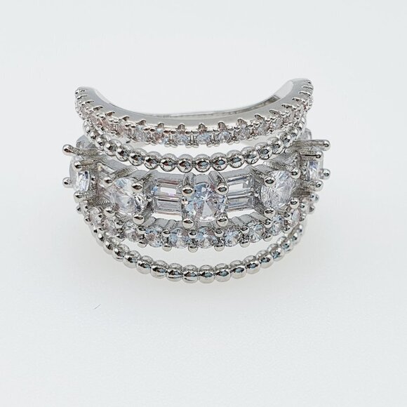 💞  Latest Design 925 Silver Plated White CZ Wedding Ring, FB16FA1133 - Picture 6 of 7